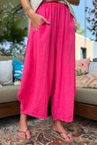 Sandbar Linen Blend Barrel Culotte Pant Watermelon